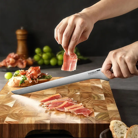 Нож для тонкой нарезки мяса, рыбы, колбасы (слайсер) кухонный Scandylab Premium SP005