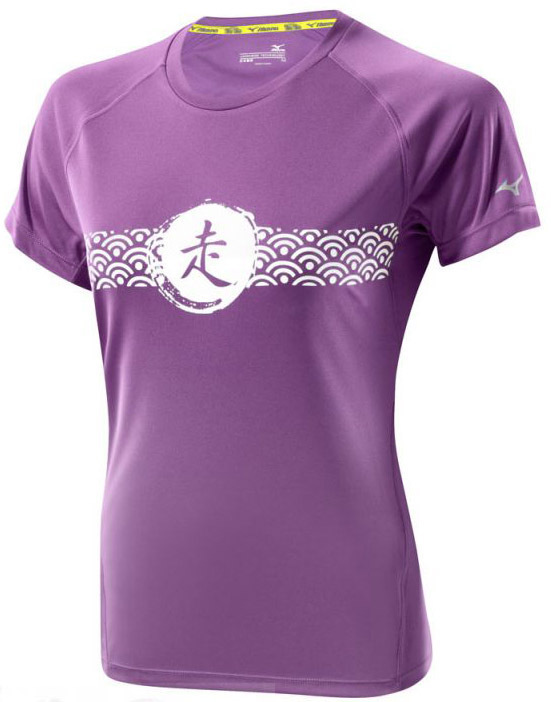 Футболка беговая женская Mizuno DryLite Wave Tee purple