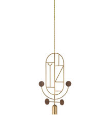 Подвесной светильник NOMON HOME WOODEN DOTS, CONF. 5, GOLD/WALNUT