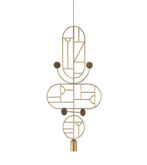 Подвесной светильник NOMON HOME WOODEN DOTS, CONF. 15, GOLD/WALNUT