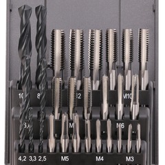 Набор метчиков комплектных M3 -M12 115CrV3 DIN352 (+ сверла) 28пр Bucovice(CzTool) 310140