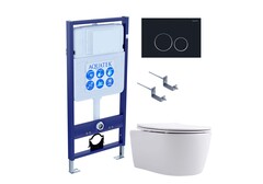 Aquatek Set Aquatek ЕВРОПА T-020 4в1 Set Aquatek ЕВРОПА T-020 4в1 (рама INS-0000012 + крепление KKI-0000002 + кнопка KDI-0000020 + унитаз ЕВРОПА AQ1106T-00  с крышкой sc) фото