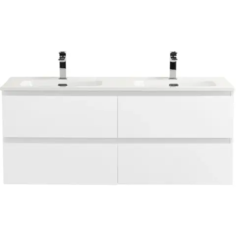 BelBagno KRAFT-1200-4C-SO-BO База под раковину подвесная с фрезерованными ручками по всей длине фасада с чет-мя выкатн. ящ., Bianco Opaco, 1200x455x500