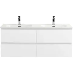 BelBagno KRAFT-1200-4C-SO-BO База под раковину подвесная с фрезерованными ручками по всей длине фасада с чет-мя выкатн. ящ., Bianco Opaco, 1200x455x500 фото