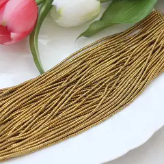 Бусины стеклянные, золото, цилиндр, 2 мм, К159