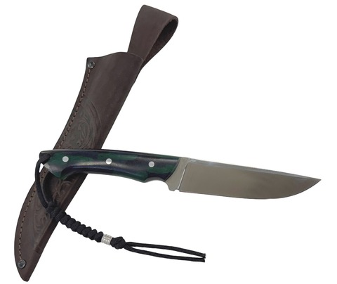 Нож Охотник, Bohler N690, рукоять микарта, зеленый