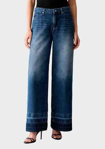 Джинсы KARL LAGERFELD Hem Detail Wide Denim Pants