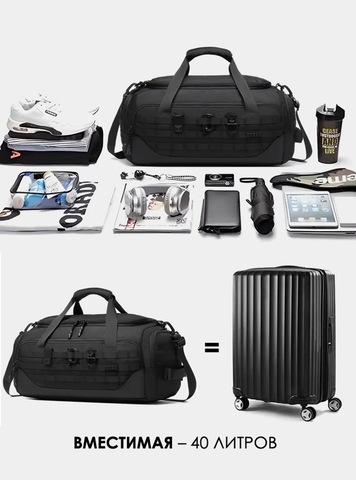 Картинка сумка спортивная Ozuko 9880 Black - 5