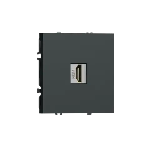 Розетка с разъёмом HDMI 2.0a, черный, черный графит DONEL S08