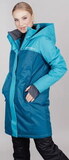 Удлиненный прогулочный зимний костюм Парка Nordski Atlantic + Брюки Premium Black женский с лямками