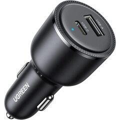 Автозарядка UGREEN USB-C PD + USB-A 63W Fast Car Charger CD239, черный