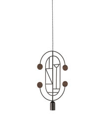 Подвесной светильник NOMON HOME WOODEN DOTS, CONF. 4, GRAPHITE/WALNUT