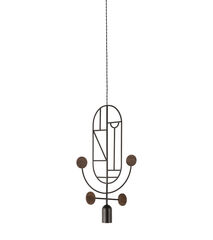 Подвесной светильник NOMON HOME WOODEN DOTS, CONF. 5, GRAPHITE/WALNUT