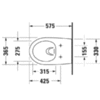 Duravit Architec 2572090000 Унитаз подвесной безободковый, с вертикальным смывом, вкл. крепление Durafix 365 x 575 мм