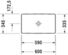 Duravit DuraSquare 23556000001 Раковина-чаша накладная 60x34,5 без перелива WonderGliss