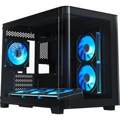 Корпус Mini-Tower XASTRA QR500M 6ARGB-FM-C10-UC Curve Glass ARGB, Micro-ATX, черный (QR500M-6FM12A-C10-UC)