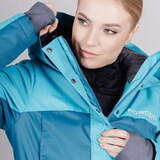 Удлиненный прогулочный зимний костюм Парка Nordski Atlantic + Брюки Premium Black женский с лямками