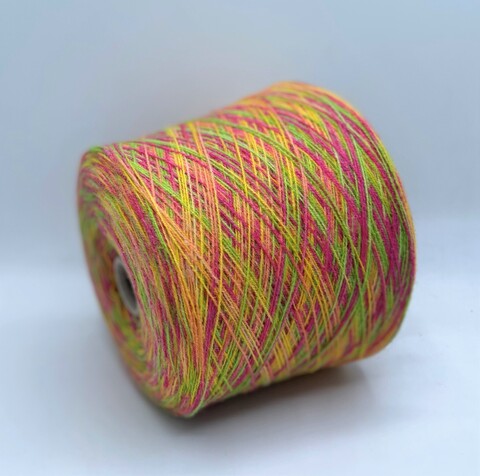 Бобинная пряжа (пр.Италия),art-Rosina 2*2/28 700м/100гр, 80%Меринос 20%Полиамид, цвет-Папайя. арт-21960