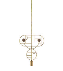 Подвесной светильник NOMON HOME WOODEN DOTS, CONF. 7, GOLD/WALNUT