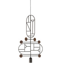 Подвесной светильник NOMON HOME WOODEN DOTS, CONF. 13, GRAPHITE/WALNUT