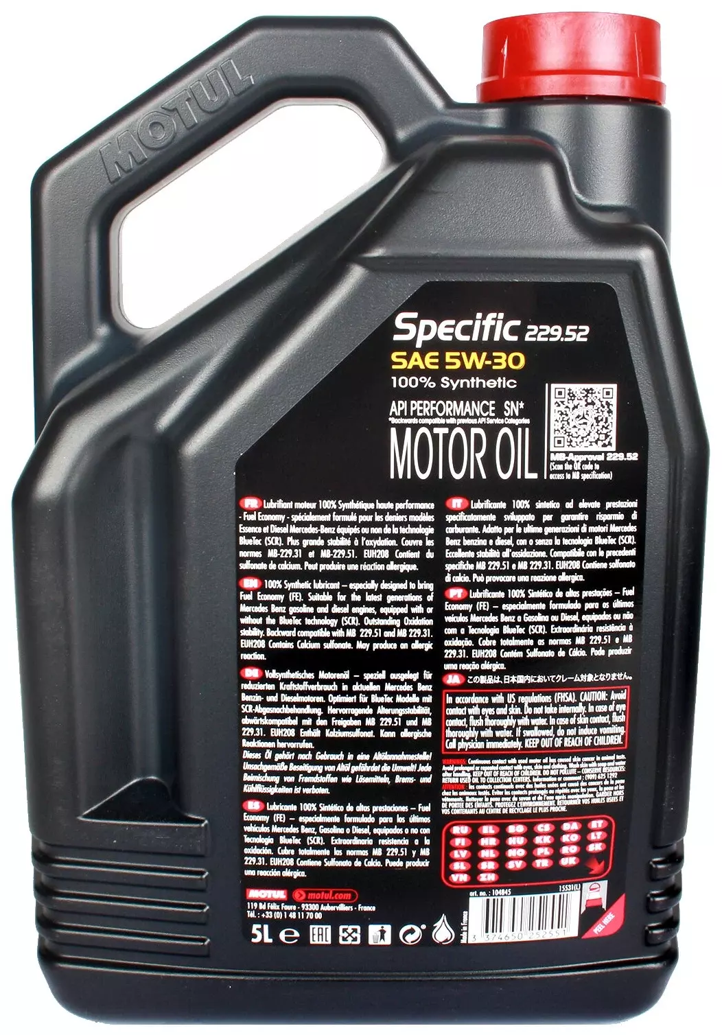 Масло моторное Motul Specific 229.52 5W30 синтетическое 5л