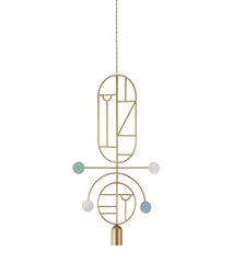 Подвесной светильник NOMON HOME WOODEN DOTS, CONF. 8, GOLD/COLOR