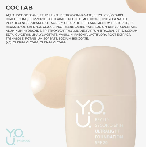Крем тональный Really Second skin ультралегкий №20 Natural Beige RELOUIS Y.O.U. — фото 4
