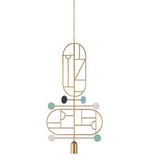 Подвесной светильник NOMON HOME WOODEN DOTS, CONF. 13, GOLD/COLOR