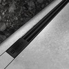Berges Super Slim 095054 Желоб водосток напольный 800 нержавеющая сталь, решетка матовый черный, S-сифон D50/110 вертикальный