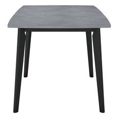 Стол Oslo раскладной 100-130x80x76см, Бетон Портленд, чёрный