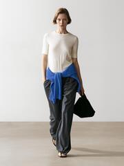 Massimo Dutti Брюки из шерстяной смеси в тонкую полоску, серый
