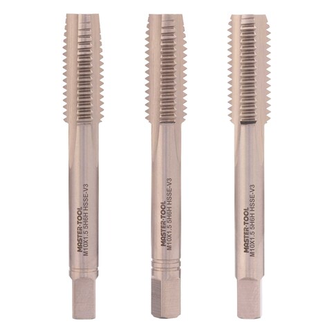 Метчик М10х1,5 (Комплект 3шт) DIN352 HSSEV3 5h6h 70мм a=5,5 Master-tool 317230HT
