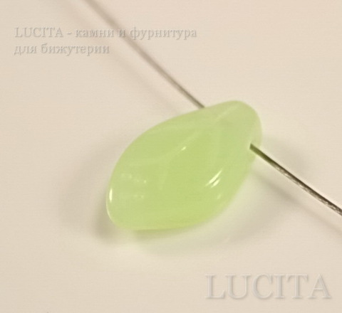 Бусина "Листик"  (цвет- нежно-салатовый) 12х7 мм , 20 штук ()