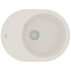 Lemark 9910052 Кухонная мойка Lemark LACHA 620 врезная овальная с крылом из кварцгранита цвет: Жасмин фото