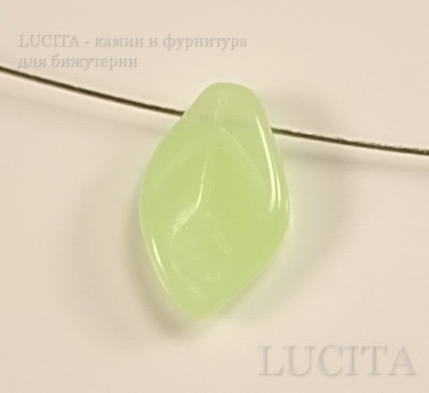 Бусина "Листик"  (цвет- нежно-салатовый) 12х7 мм , 20 штук ()