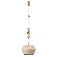 5444/1A PENDANT ODL_EX26 031 бежевый/античная бронза/металл/керамика Подвес E27 1*40W KARELIA