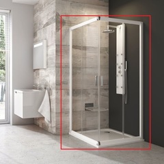 Ravak 1XV40100Z1 уголок квадратный BLRV2K-80 белый + стекло Транспарент фото