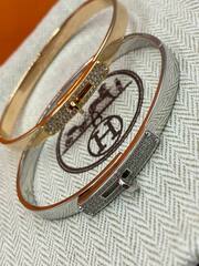 Браслет HERMES Kelly rose/white VGOLD