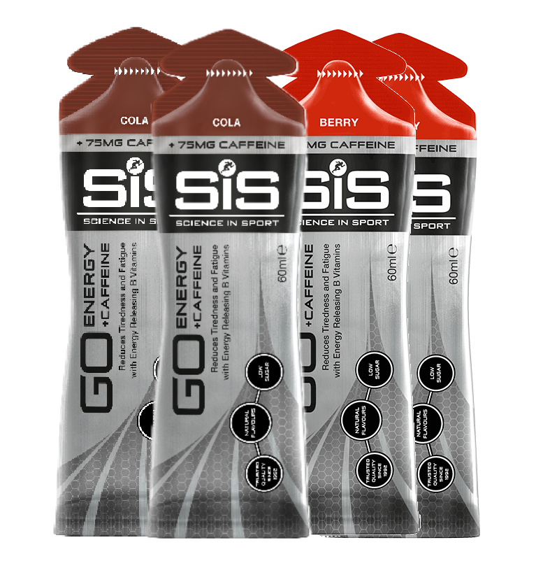Набор углеводных гелей с кофеином SIS Go Isotonic Gel + Caffeine 60 мл ягоды-кола