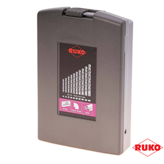 Набор сверл по металлу 1-10мм 19шт DIN338 HSS-G 118° (пл. кейс) Ruko 214214RO