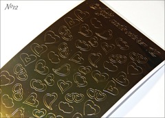 Металлизированные наклейки Arti nails Stiker цвет золото №12 Металлизированные наклейки Arti nails Stiker цвет золото №12