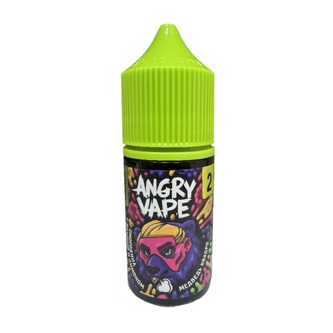 Жидкость Angry Vape Salt 2% 30 ml - Медведь Квадро (смородина с малиной и лимоном)