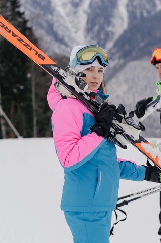 Горнолыжная куртка женская Nordski Extreme blue-pink