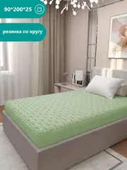 Наматрасник 90*200 см на резинке, толстый