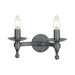 Чёрное классическое бра на 2 лампы Elstead Warwick WR2-GRAPHITE, E14, в гостиную