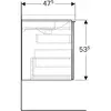 Geberit Acanto 500.610.JL.2 Тумба под раковину, 64x53.5x47.5см, песчаный глянец / матовый песочно-серый, песчаный глянец / глянцевое стекло