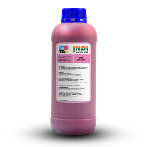Пигментные чернила INDI для Canon Photo Magenta 1000 мл
