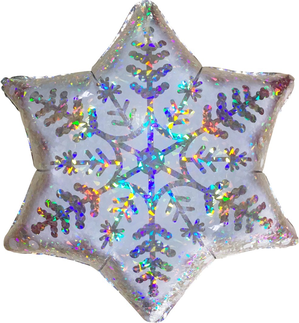 Шар К Фигура, Снежинка, Серебро, Голография, 18
