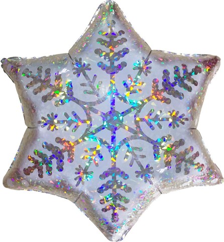 Шар К Фигура, Снежинка, Серебро, Голография, 18