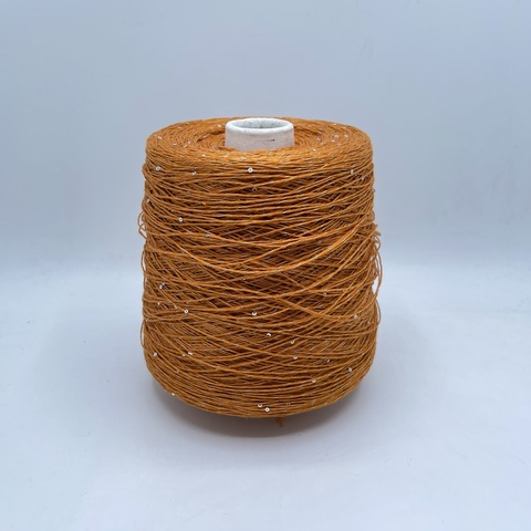 Luxury Production by Ri.Go (пр.Италия), art-Linoseta Sequins, 320м/100гр, 90%Лен 8%Шелк 2%Полиэстер(пайетки),  цвет-Оранжево-бронзовое мулине(5510),арт.23967